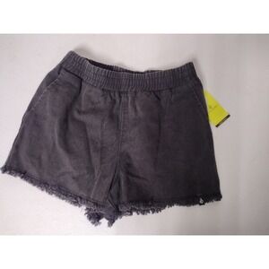 Volcom Kids Washed Black Denim Pull On Shorts Frayed Hem Size M 8/10 NWT